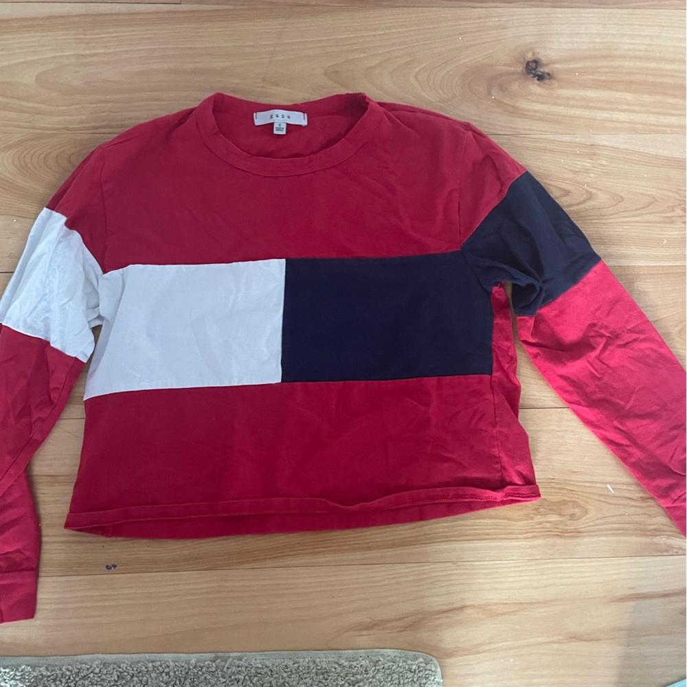 long sleeve slightly cropped tops color blocks three pack
